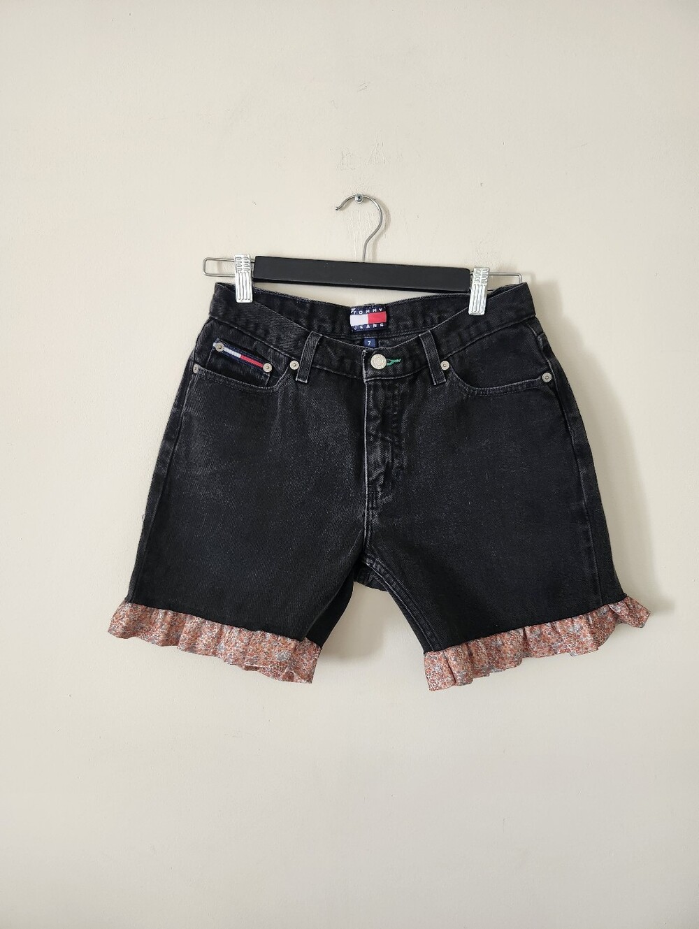Re Worked Denim Ruffle Shorts - Picture 7 of 7